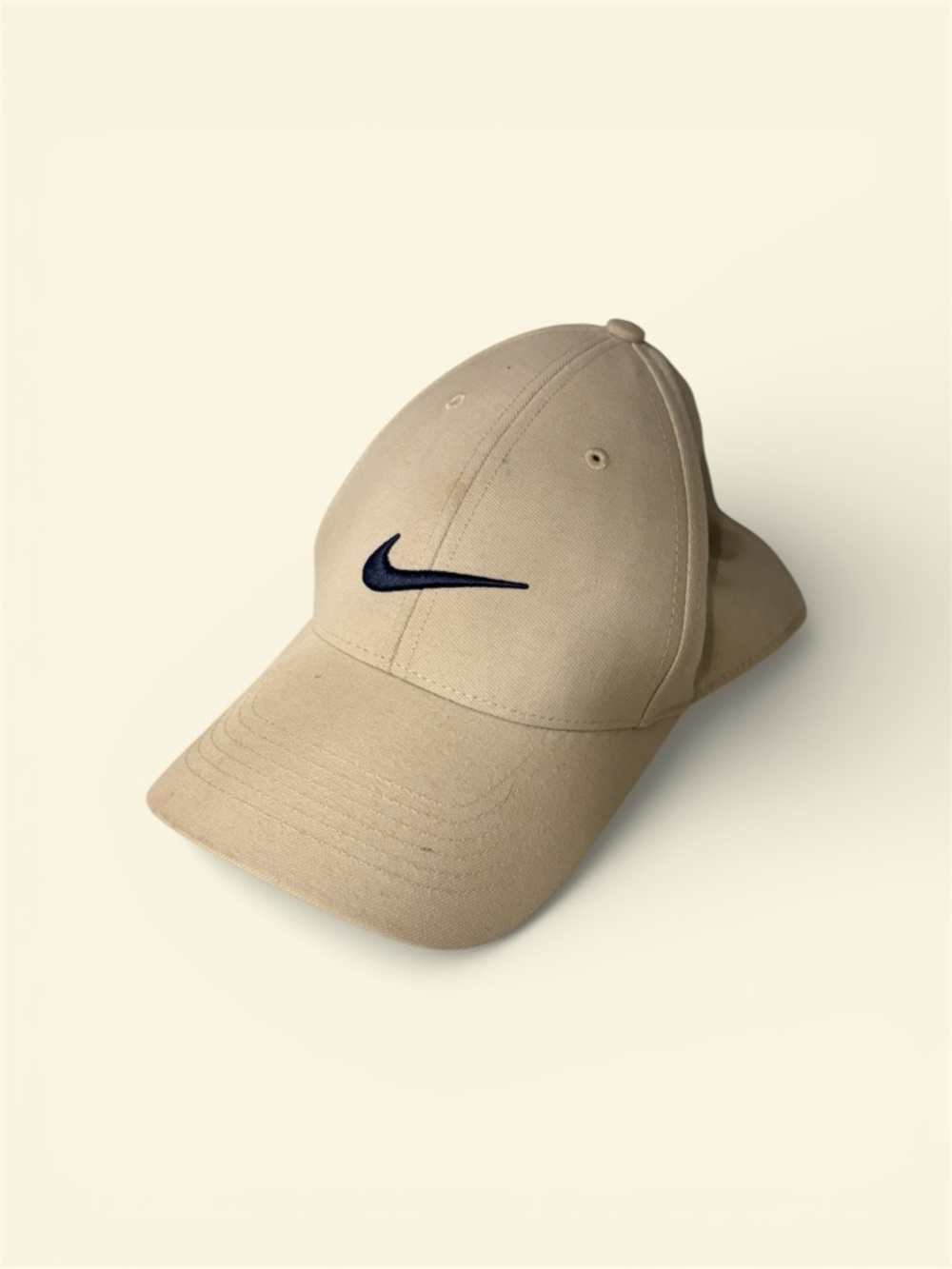 Vintage NIKE y2k 90s swoosh Just do it hat cap cream tan colour adult size 7 1/4